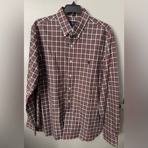 Ralph Lauren Red and White Plaid Button Down Shirt. Size 16/41